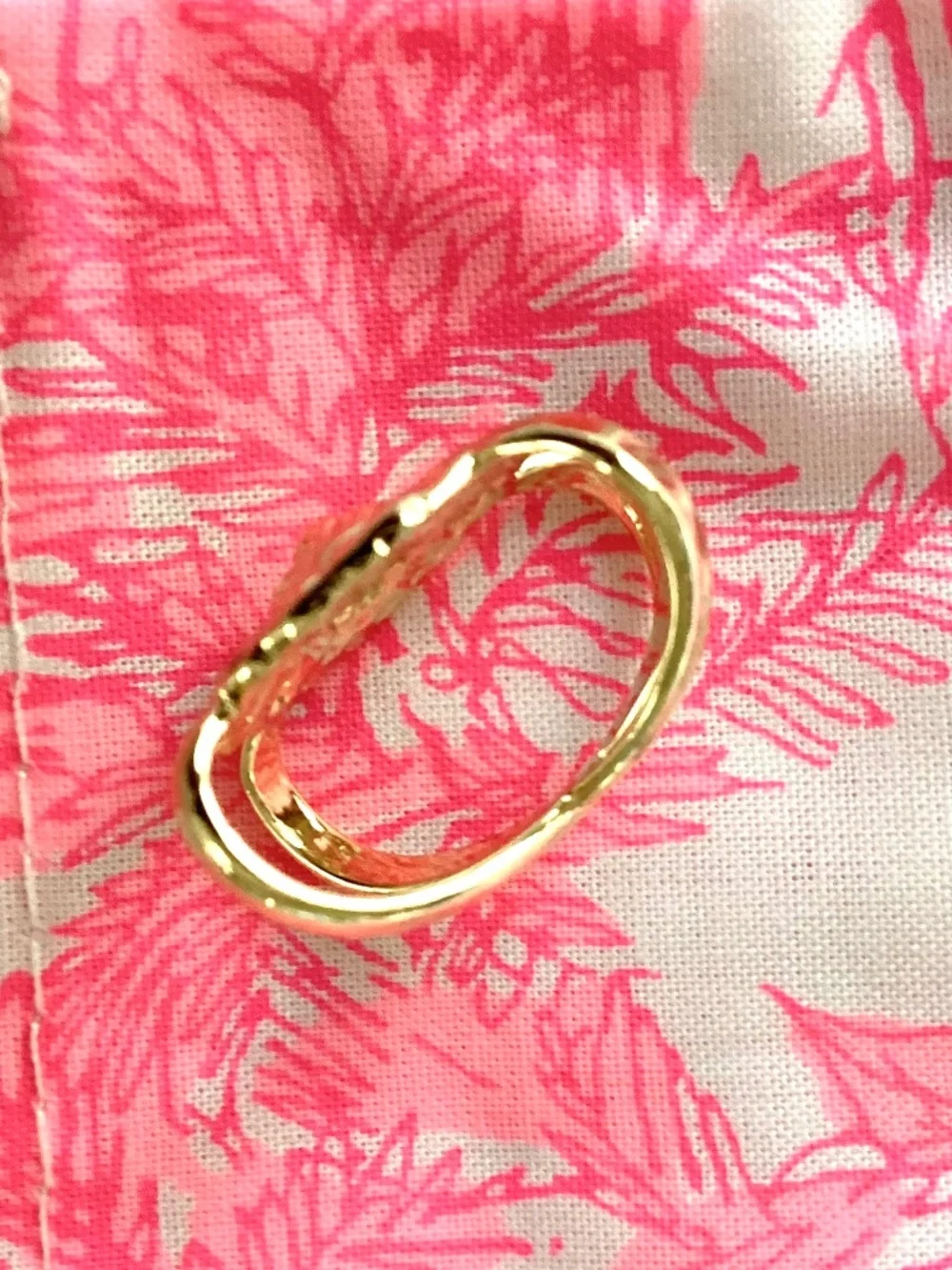 Lilly Pulitzer Lion Scarf Slider Ring.  Gold Tone Metal.  NWT